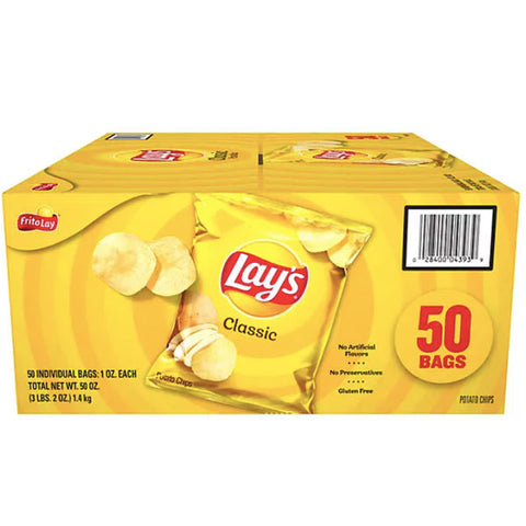 Lay's Classic Potato Chips, 1 oz., 50 Count