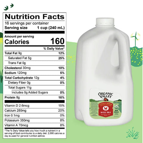 Organic Valley Ultra Pasteurized Whole Milk, 128 Fl Oz