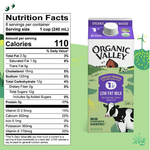 Organic Valley Ultra Pasteurized Lowfat Organic 1% Milk, 64 oz