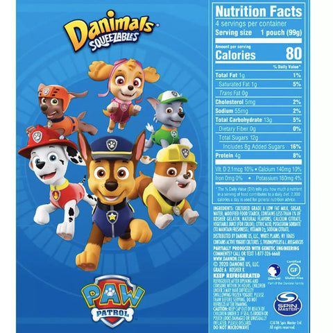 Danimals Cotton Candy Kids' Squeezable Yogurt Pouches, 3.5oz, 4 Count