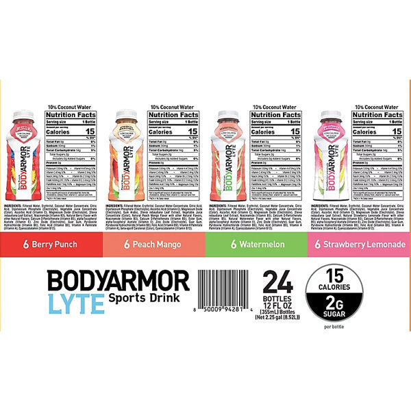 BodyArmor LYTE Sports Drink, Variety Pack, 12 oz., 24 Count