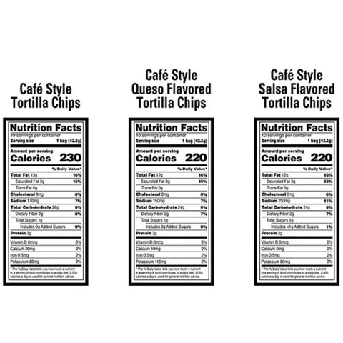 On The Border Cafe Style Chips Variety Pack, 45 oz., 30 Count