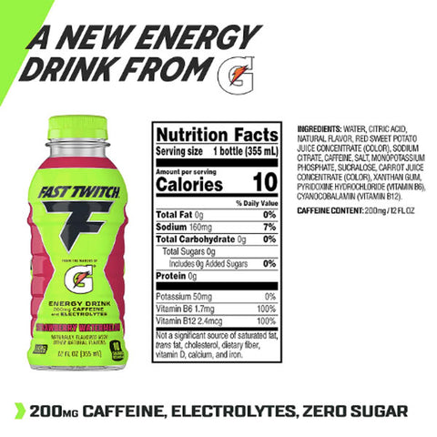 Fast Twitch by Gatorade Strawberry Watermelon Energy Drink, 12 fl oz