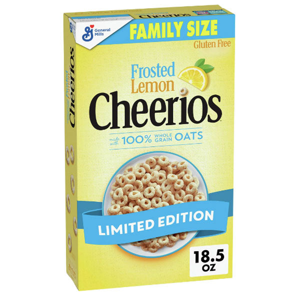 Cheerios Frosted Lemon Cereal, Limited Edition, Family Size, 18.5 oz