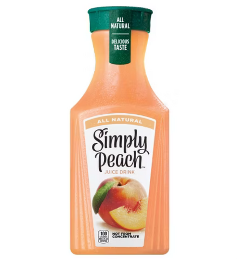 Simply Non GMO All Natural Peach Fruit Juice, 52 fl oz