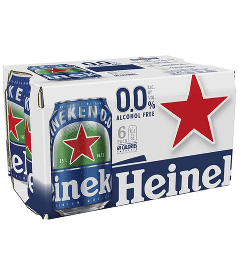 Heineken 0.0 Alcohol Free, 11.2 fl oz Cans, 6 Count