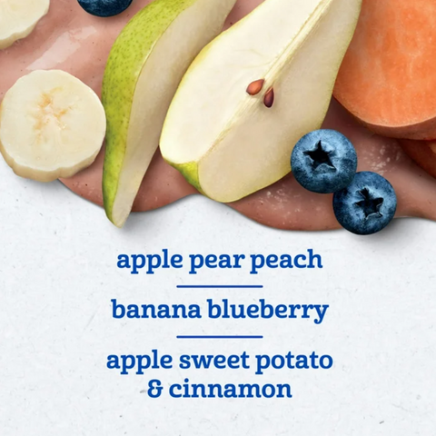 Gerber Toddler Food Snack, Fruit and Veggie Smoothie Puree Variety Pack, 3.5 oz, 9 Count