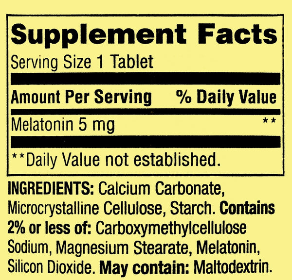 Spring Valley Melatonin Tablets Dietary Supplement, 5 mg, 120 Count
