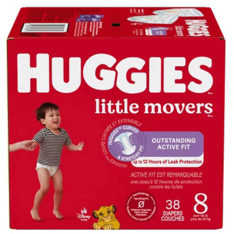 Huggies Little Movers Diapers, Size 8, 38 Count