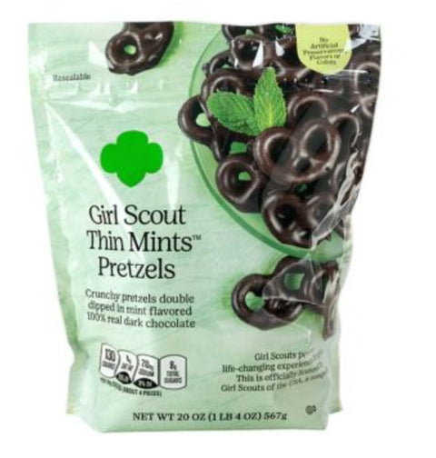 Girl Scout Thin Mints Pretzels 100% Real Dark Chocolate, 20 Oz