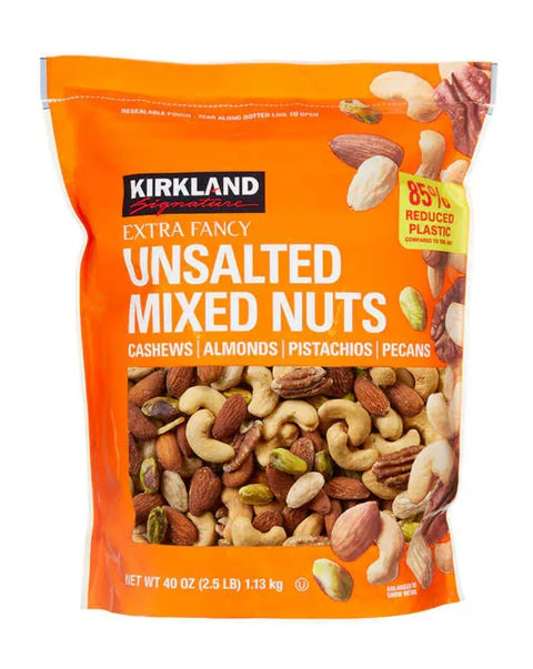 Kirkland Signature Unsalted Mixed Nuts, 2.5 lbs