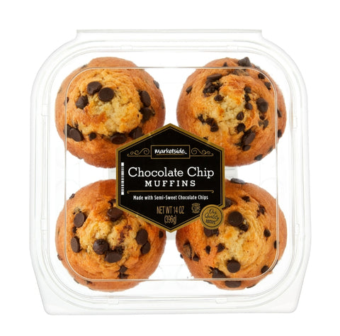 Marketside Chocolate Chip Muffins, 14 oz, 4 Count