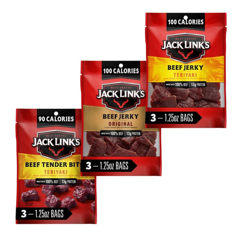 Jack Link's Variety Beef Jerky, 9 Count, 1.25 oz package, 11.25 oz net