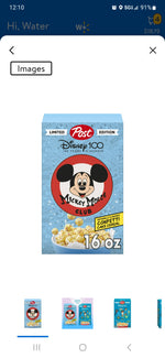 Post Disney 100  Mickey Confetti Cake  Breakfast Cereal, 16 oz.