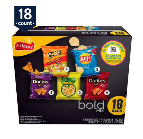 Frito Lay Variety Pack, Bold Mix, 18 Ct