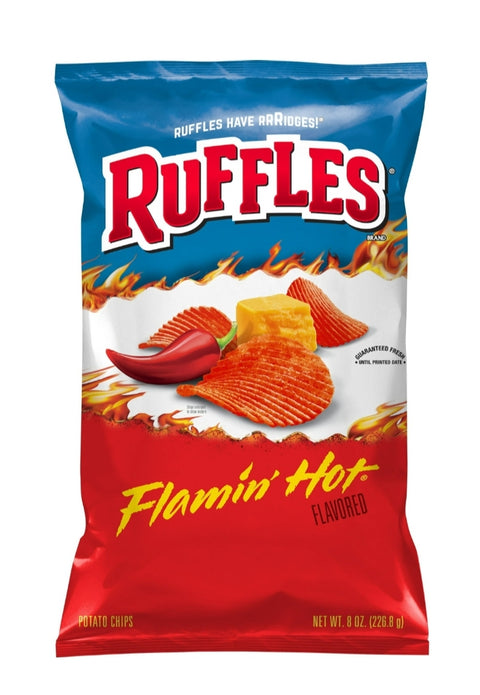 Ruffles  Flamin' Hot Flavored Potato Chips, 8 oz