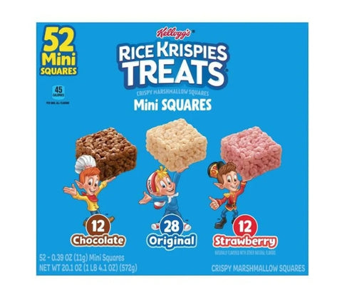 Rice Krispies Treats Variety Pack Chewy Mini Marshmallow Snack Bars, 52 Count