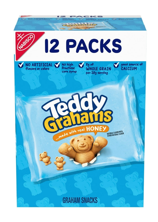 Teddy Grahams Honey Graham Snacks, 12 Snack