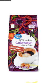 Great Value Colombian Ground Coffee, Medium Dark, 32 oz