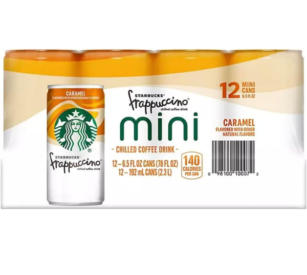 Starbucks Frappuccino Mini Caramel Light Roast Coffee Drink, 6.5 fl oz, 12 Count