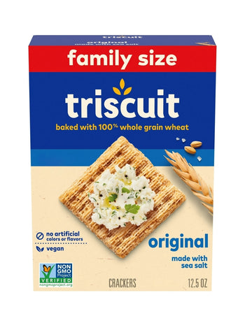 Triscuit Original Whole Grain Wheat Crackers, Family Size, 12.5 oz