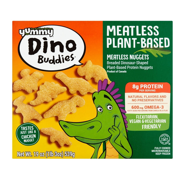 Yummy Dino Buddies Plant- Based Meatless Dinosaur Chicken Nuggets Vegetarian Friendly 19 oz