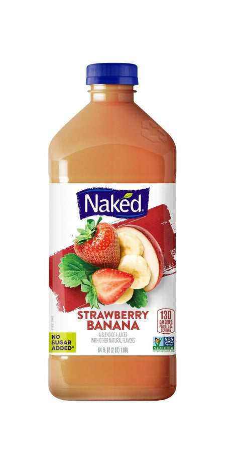 Naked Juice Fruit Smoothie, Strawberry Banana, 64 oz