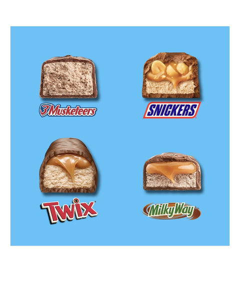 Snickers, Twix, Milky Way, & Three Musketeers Assorted Chocolate Candy Bar, Family Size, 13.72 oz