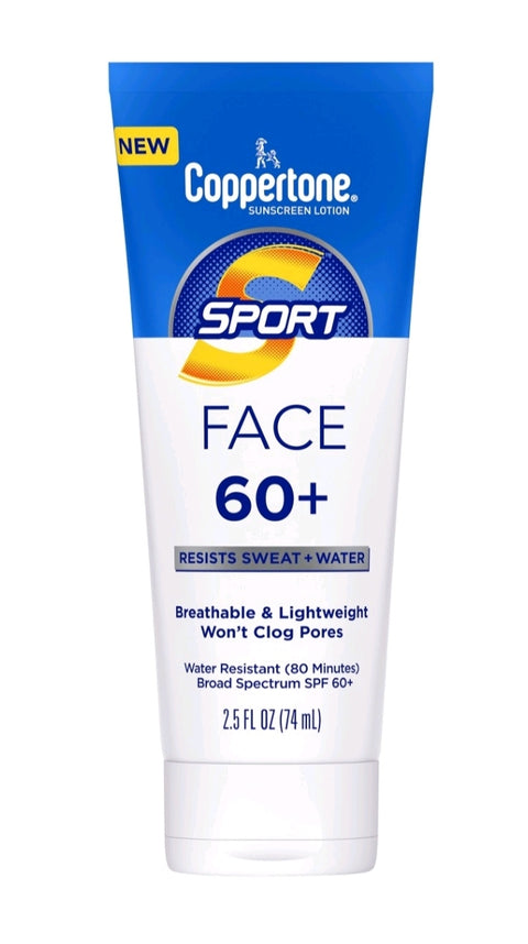 Coppertone Sport, Face, SPF 60, Sunscreen Lotion, 2.5 fl. oz.