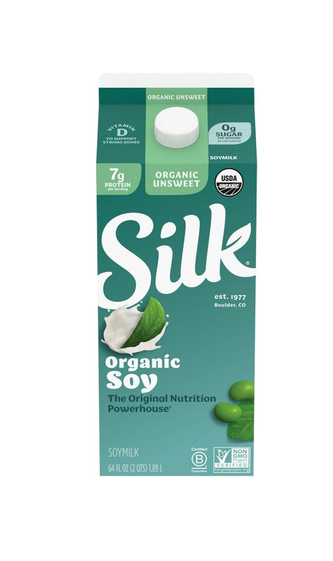 Silk Organic Unsweet Soy Milk, 64 fl oz.