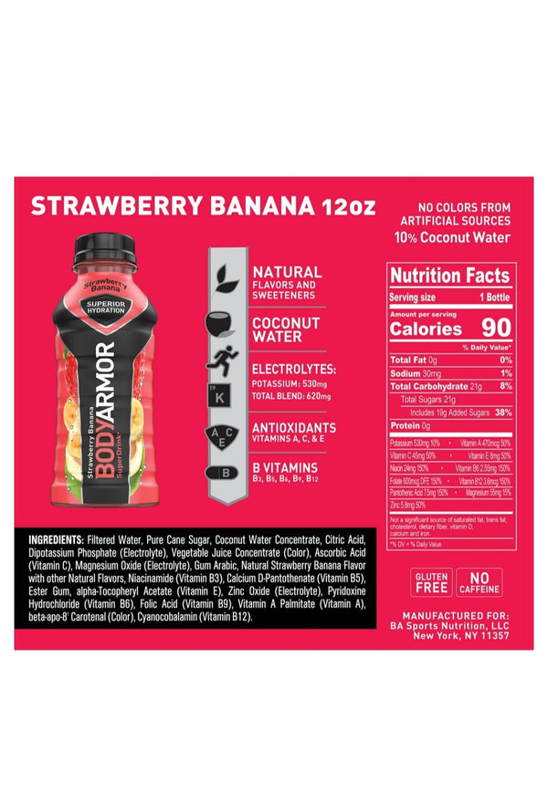 BodyArmor Sports Drink, Variety Pack, 12 oz., 24 Count