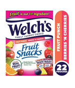 Welch's Fruit Snacks, Variety, Fruit Punch/Berries 'n Cherries, 1 oz, 22 Count