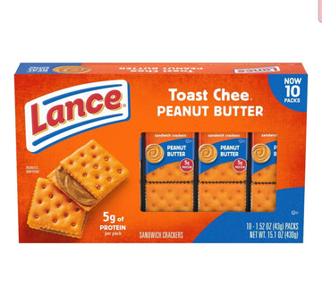 Lance ToastChee Peanut Butter Sandwich Crackers, 10 Ct