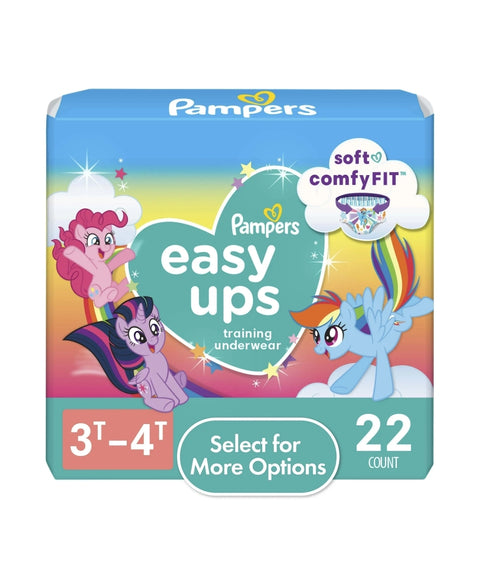 Pampers Easy Ups Girls Training Pants, Size 3T-4T, 22 ct