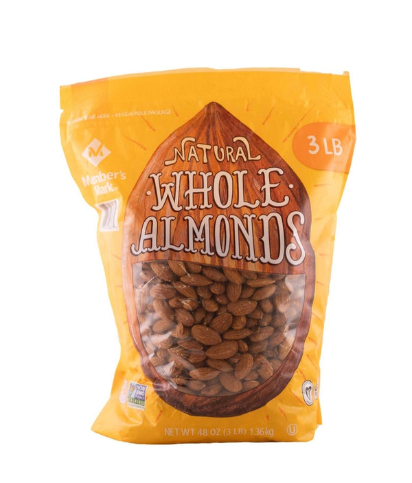 Natural Whole Almonds, Unsalted, 3 lbs.