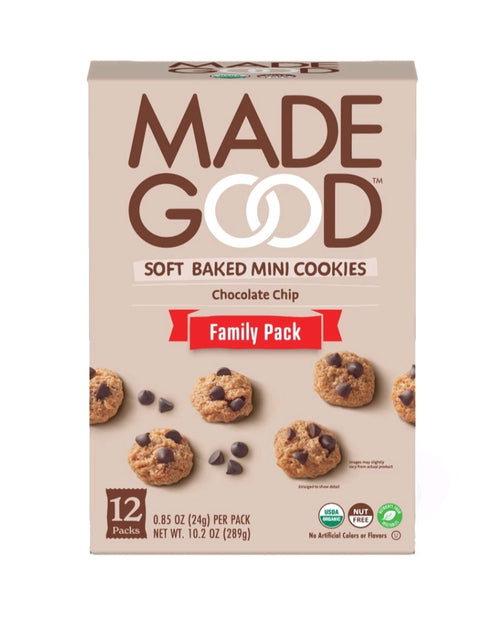 MadeGood Organic Vegan Gluten Free Chocolate Chip Cookies, 12 pk