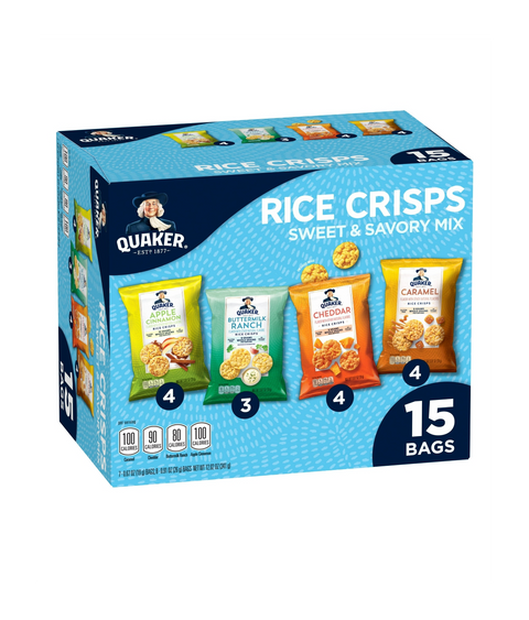 Quaker Rice Crisps, Variety Pack, 15 Count