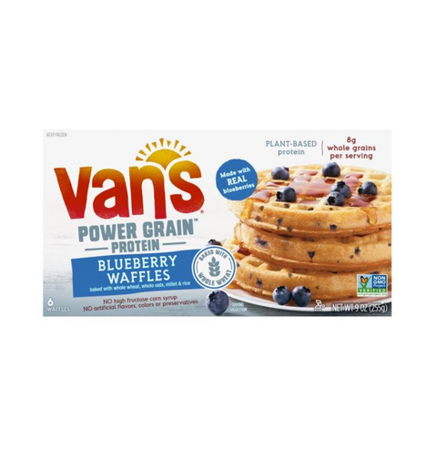 Van's Frozen Power Grain Protein Waffles, Blueberry, 6 count