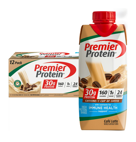 Premier Protein Caffe Latte Ready to Drink Shake, 11 oz., 12 Count