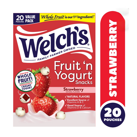 Welch's Fruit 'n Yogurt Fruit Snacks, Strawberry, 20 Count