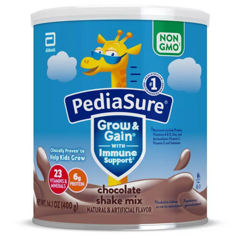 PediaSure Grow & Gain Non-GMO Shake Mix Powder Chocolate, 14.1oz