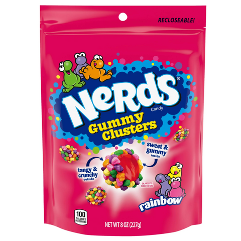 Nerds Gummy Clusters, Rainbow Candy Stand Up Bag, 8 oz