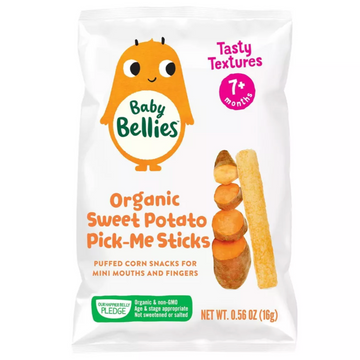 Little Bellies Organic Sweet Potato Pick-Me Sticks Baby Snacks, 0.56oz