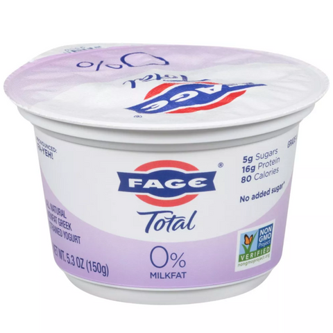 FAGE Total 0% Milkfat Plain Greek Yogurt, 5.3oz