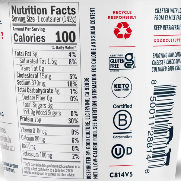 Good Culture Strawberry Cottage Cheese, Single Serve, 5oz