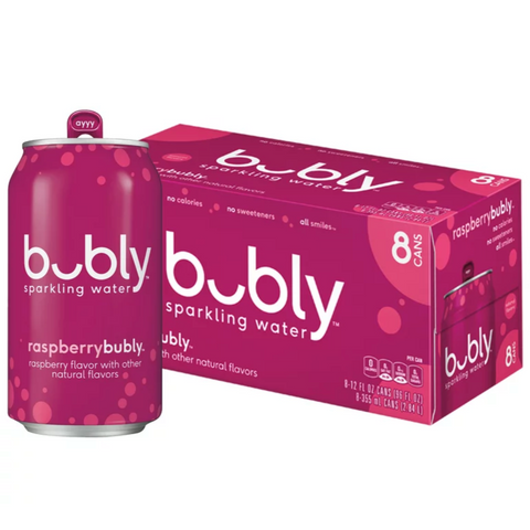 bubly Raspberry Sparkling Water 12 fl oz, 8 Ct