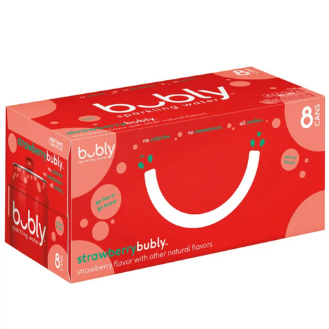 bubly Strawberry Sparkling Water 12 fl oz, 8 Ct