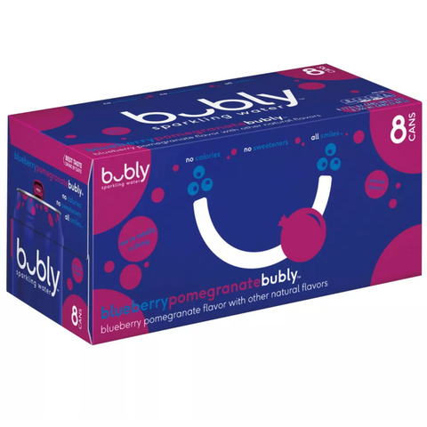 bubly Blueberry Pomegranate Sparkling Water 12 fl oz, 8 Ct