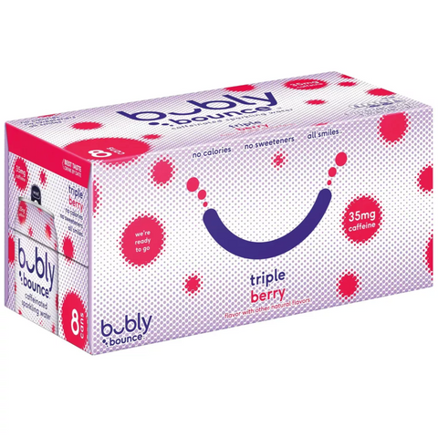 bubly bounce Triple Berry Sparkling Water 12 fl oz, 8 Ct