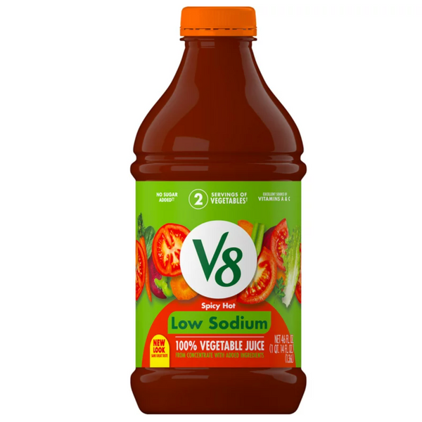 V8 Low Sodium Spicy Hot 100% Vegetable Juice, 46 oz.
